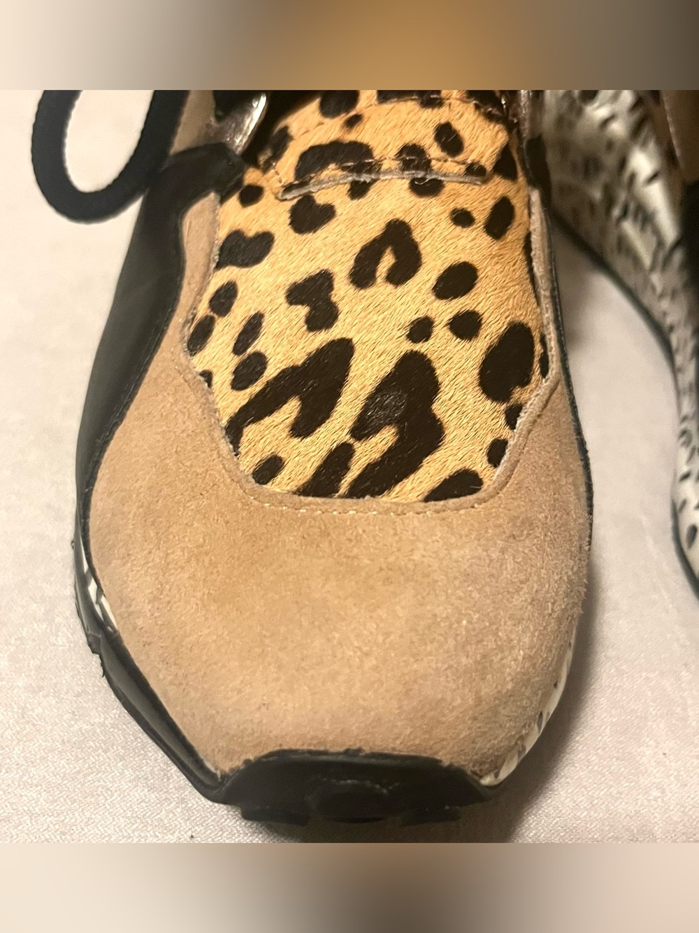 Steve Madden Cliff Multicolor Animal Print Suede Fashion Sneakers Size 8.5 - Picture 7 of 16